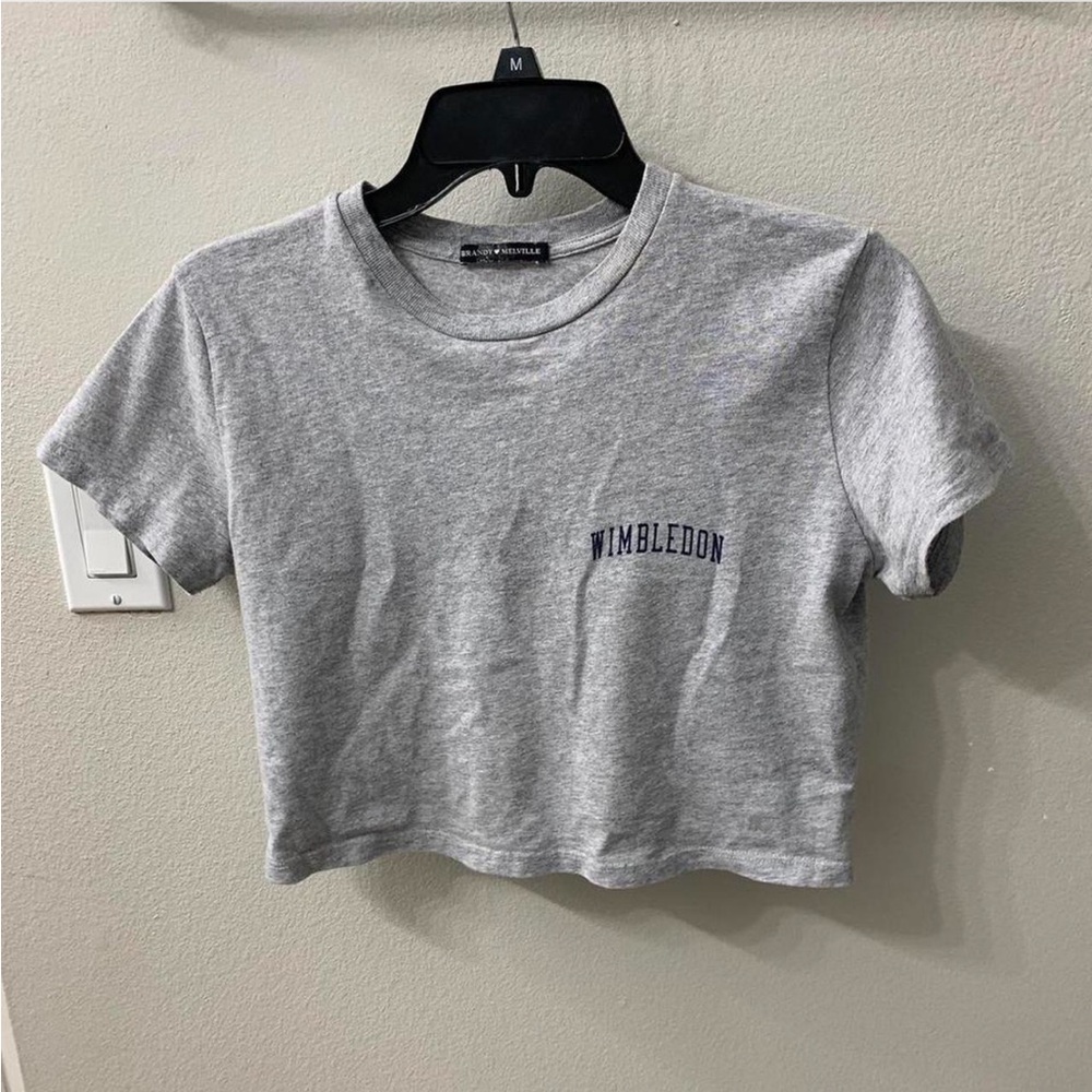 Gray brandy Melville Wimbledon Crop Top